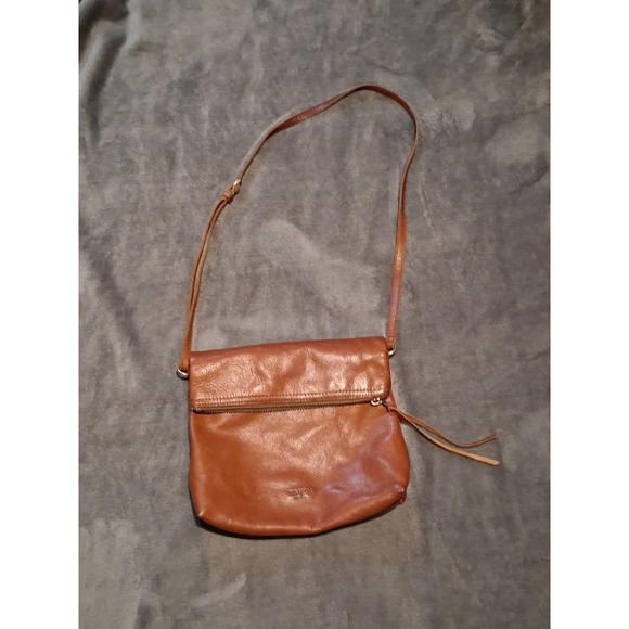 margot Handbags - Margot New York Brown Leather Crossbody Zip Gold Hardware Shoulder Strap Purse